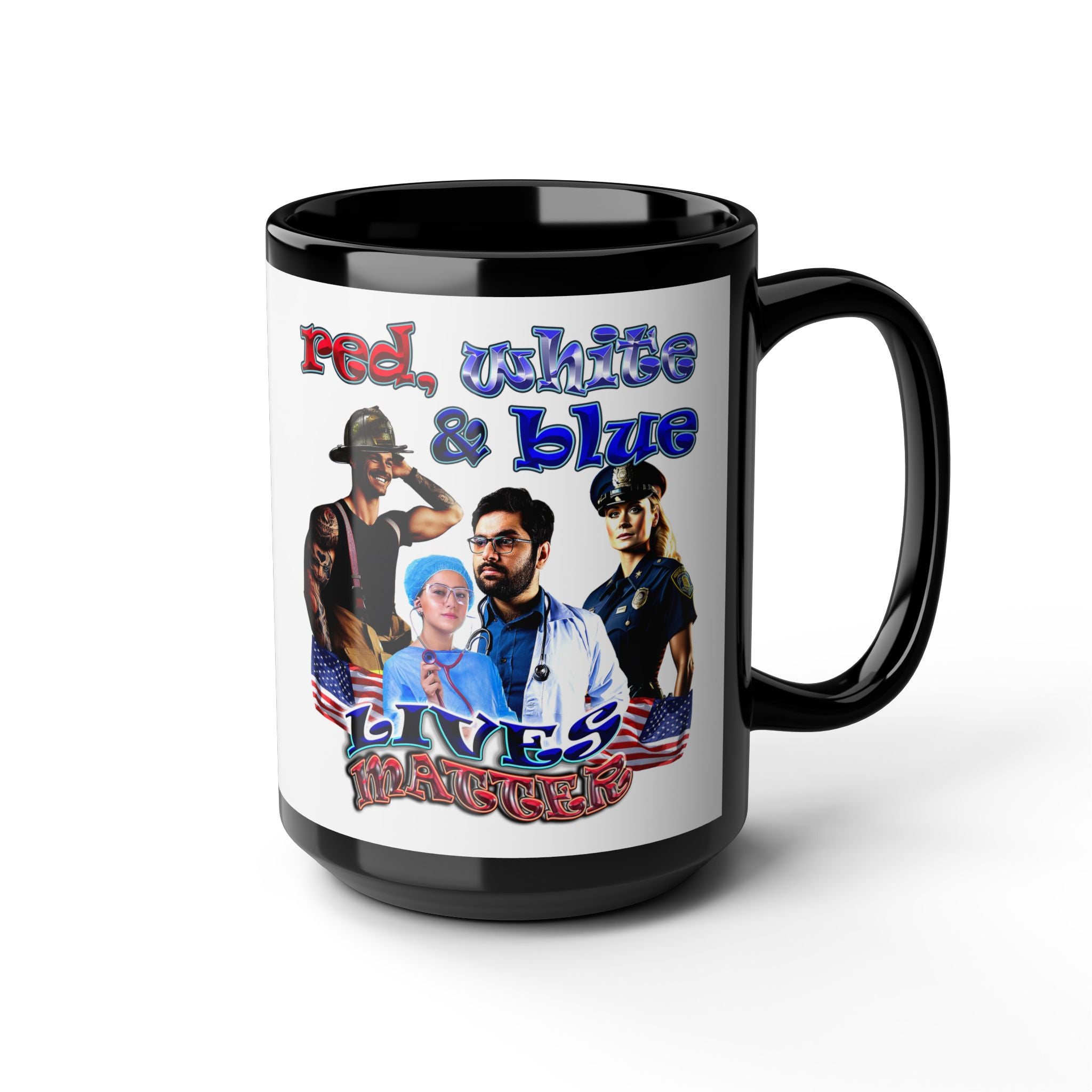 rw&b lives matter - Black Mug (white)