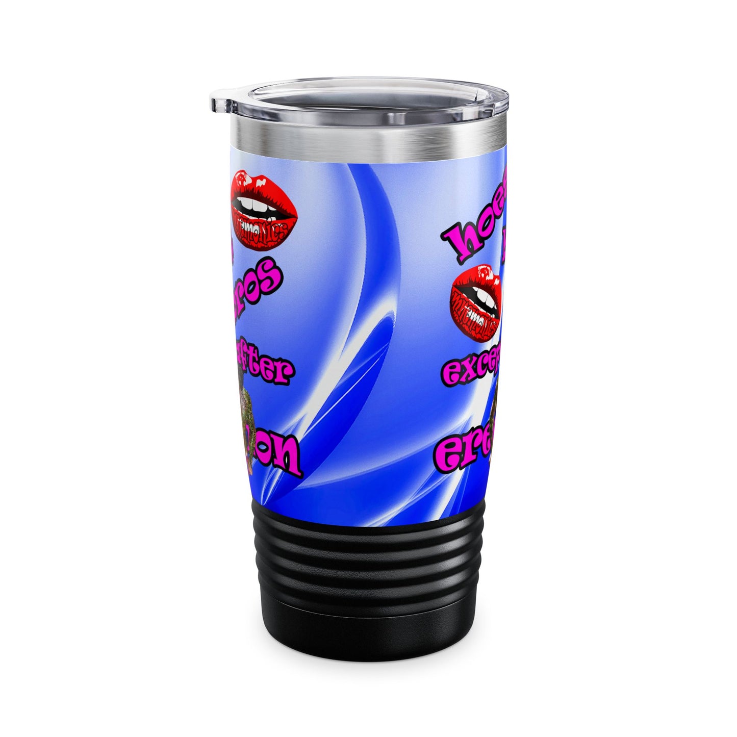 hoes b4 bros - Ringneck Tumbler, 20oz (blue-white wave)