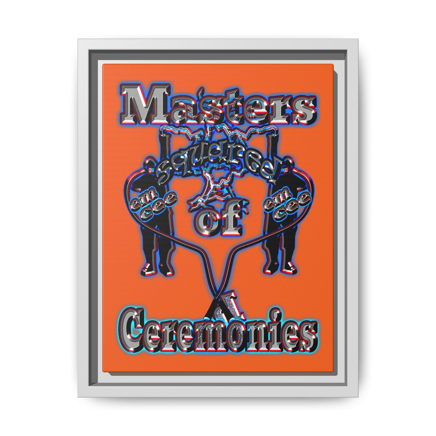 em cee squared - framed canvas art (orange)