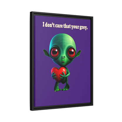 I don't care that your grey - framed canvas art (purple)