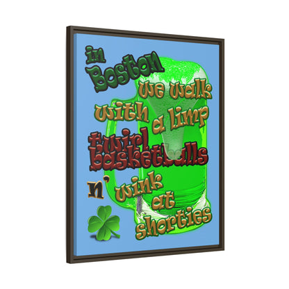 celtics logo - framed canvas art (light blue)