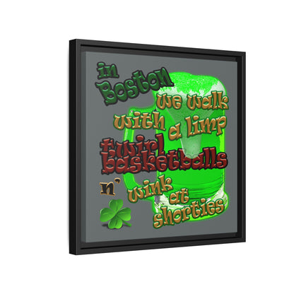 celtics logo - framed canvas art (dark grey)