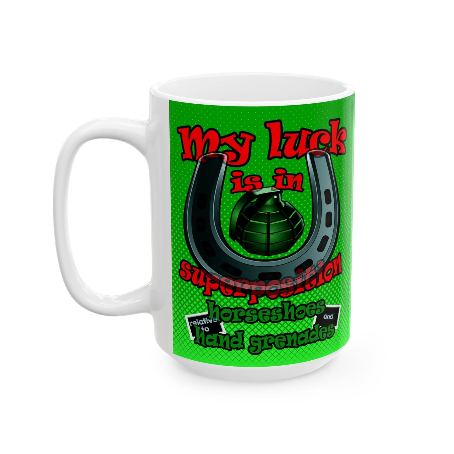 my luck - White Mug (logo green)