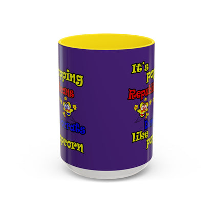 popping like popcorn - Accent Mug (purple)