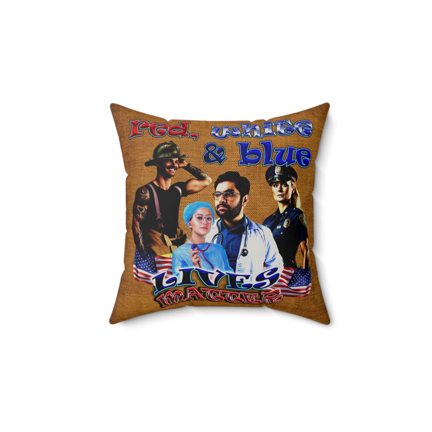 rw&b lives matter - Faux Suede Square Pillow - (dichromatic brown papyrus)