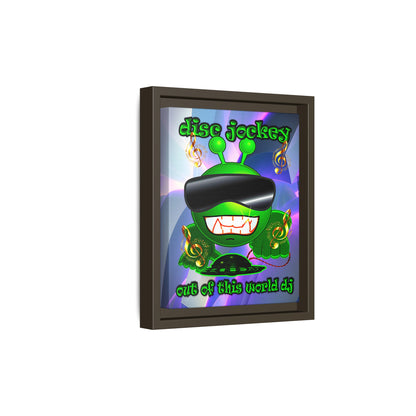 disc jockey - framed canvas art (grey-pink wave)