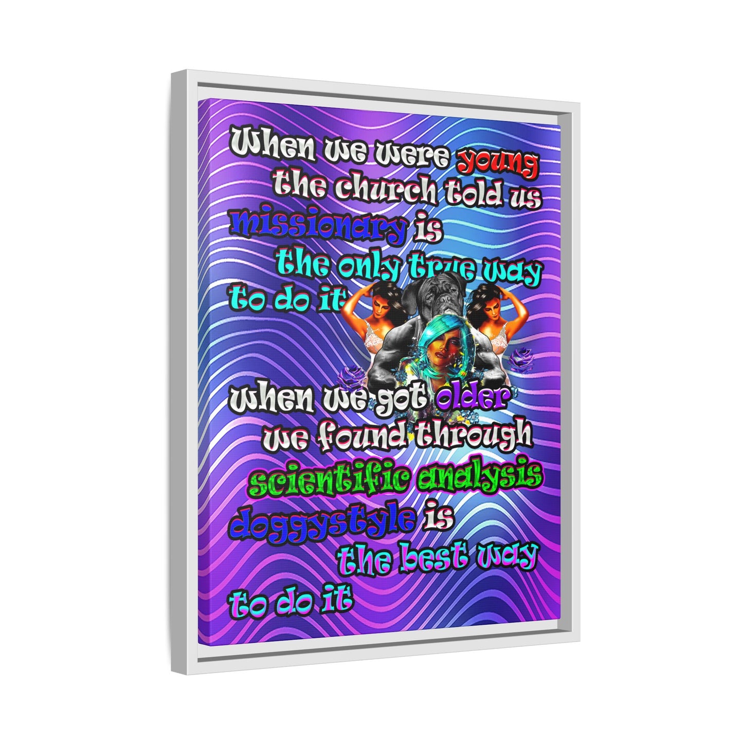 doggystyle - framed canvas art (purple wave)