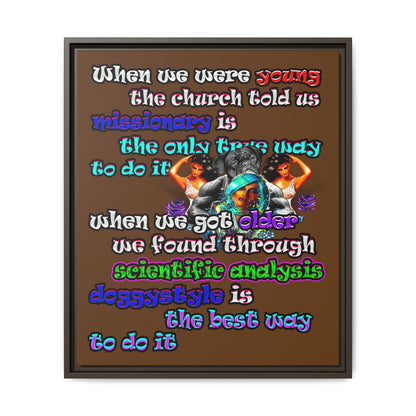 doggystyle - framed canvas art (brown)
