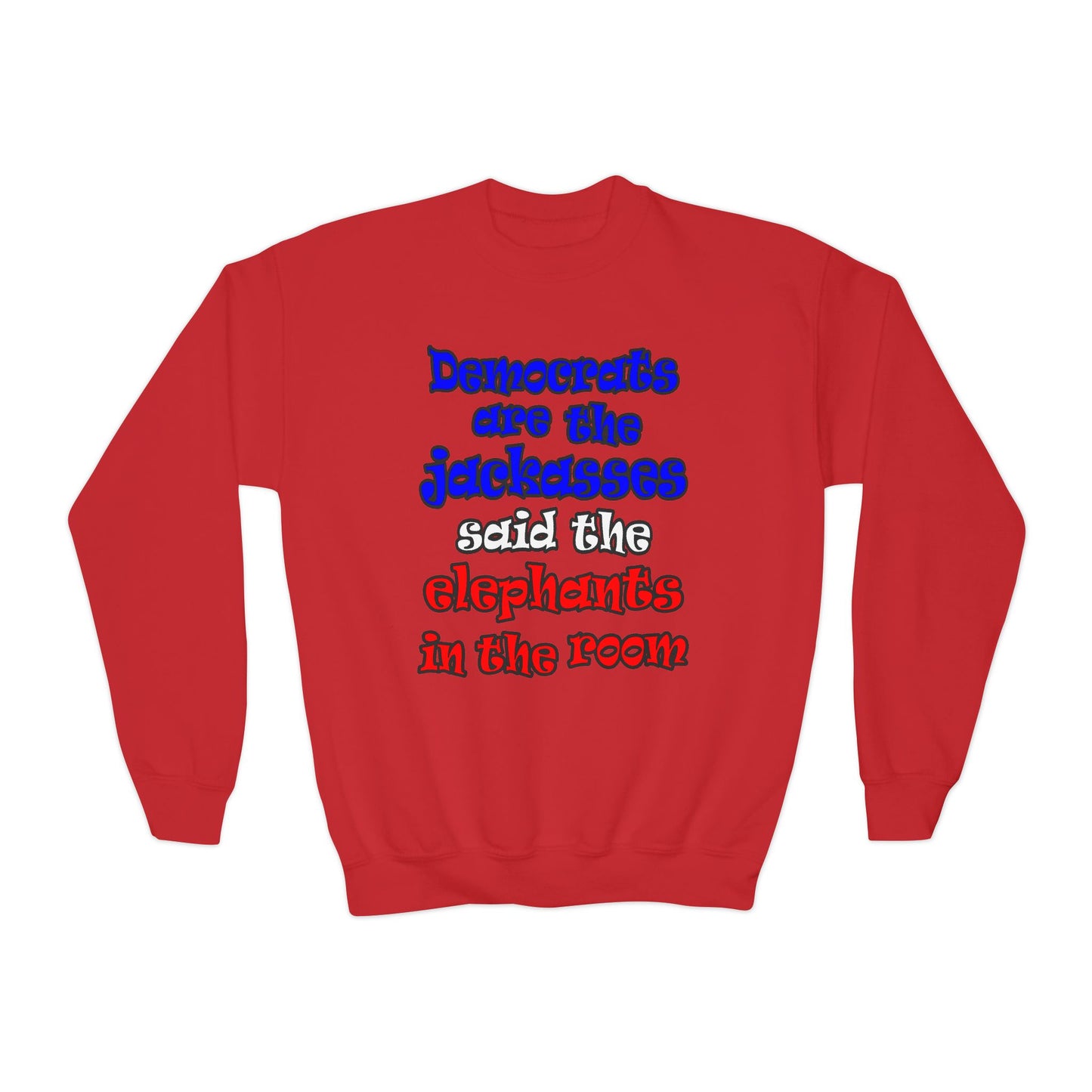 donkeys and elephants - Youth Crewneck Sweatshirt
