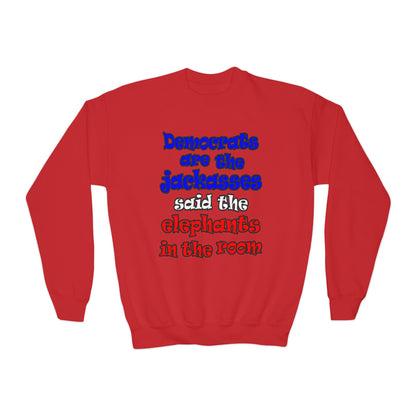 donkeys and elephants - Youth Crewneck Sweatshirt