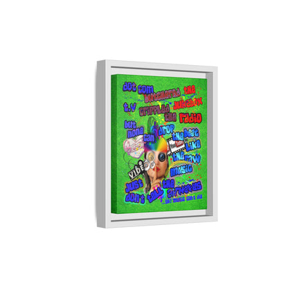 drop the beat - framed canvas art (green turf)