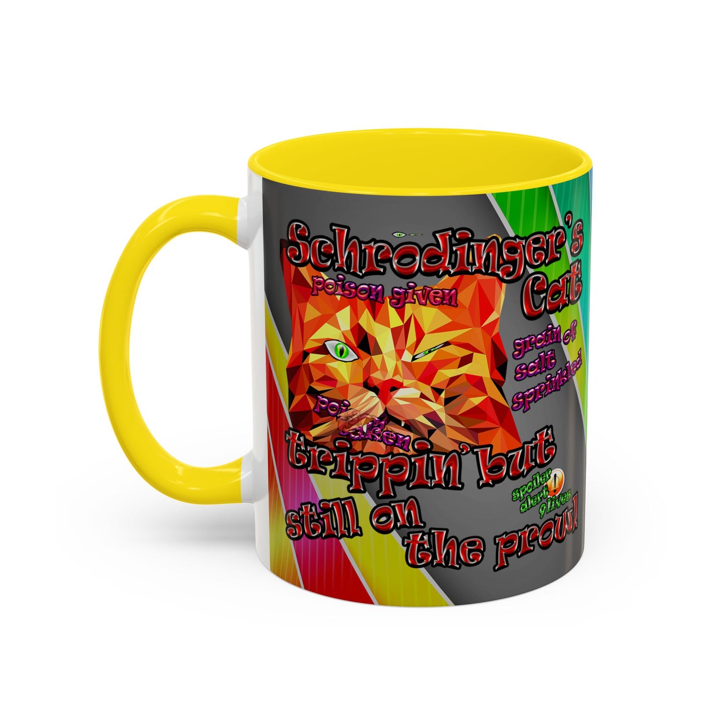 schrodinger's cat - Accent Mug (rainbow split)