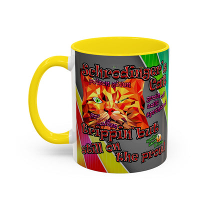 schrodinger's cat - Accent Mug (rainbow split)