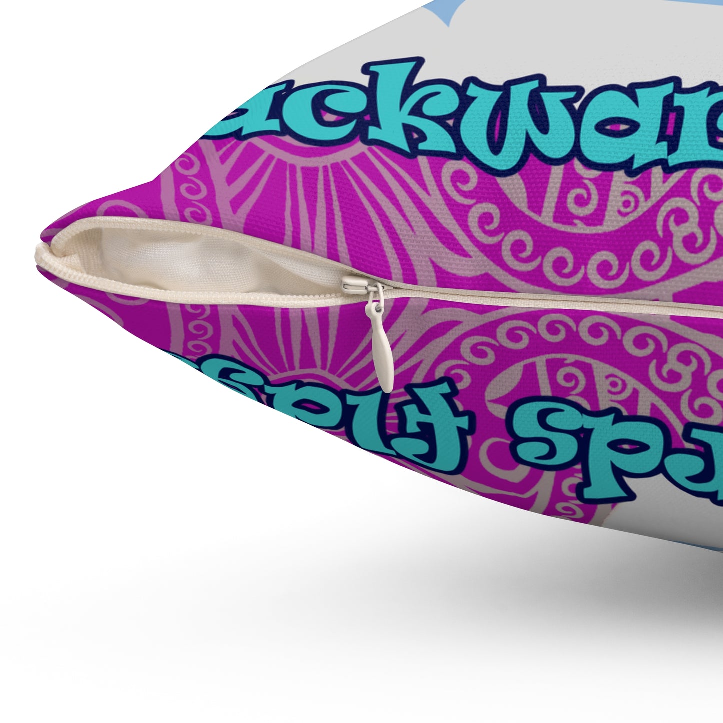 shoot for the stars - Spun Polyester Square Pillow - (pink swirl)