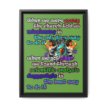 doggystyle - framed canvas art (green)