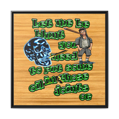 og - framed canvas art (butterscotch wood finish)