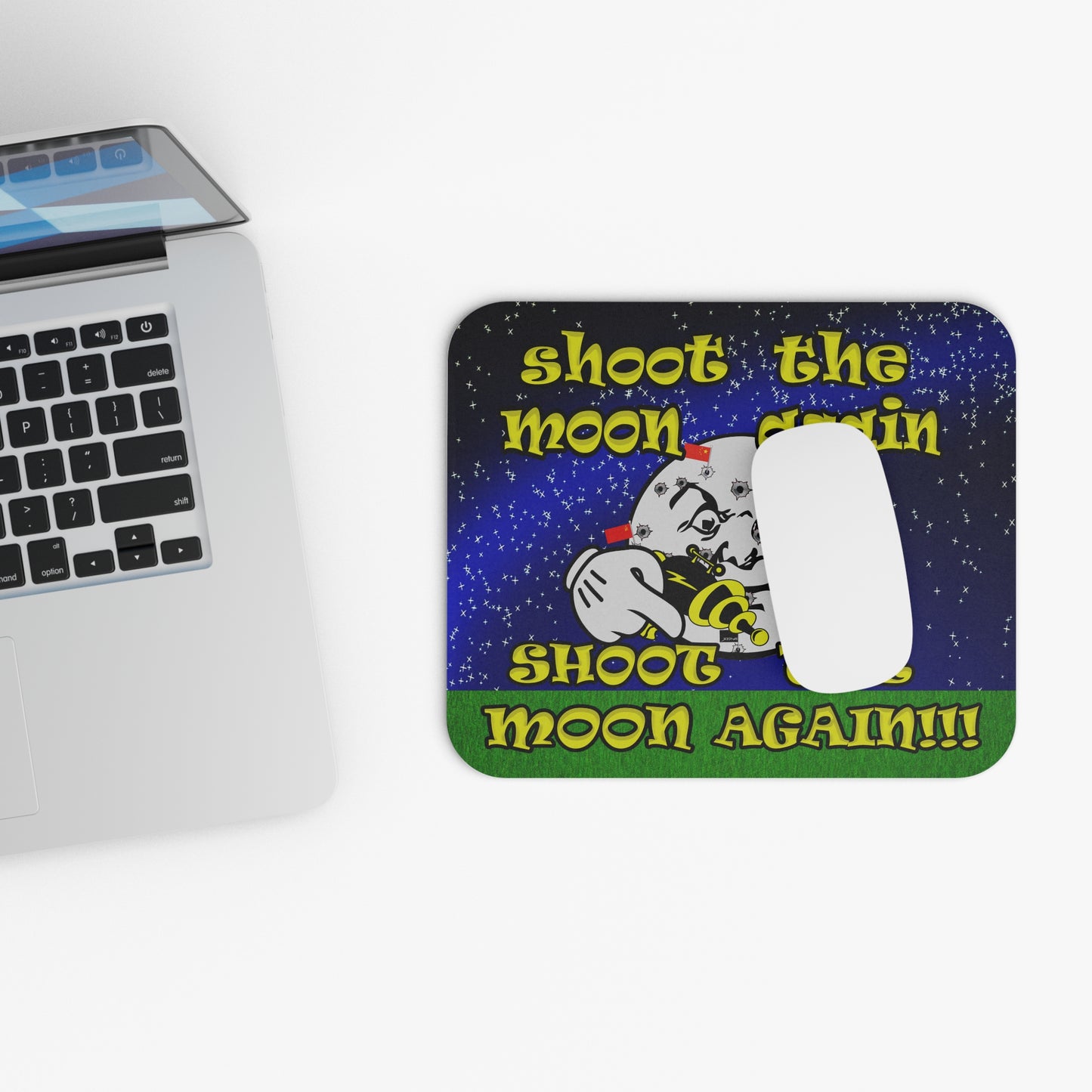 shoot the moon again - Mouse Pad (Rectangle) ('snoops' background)