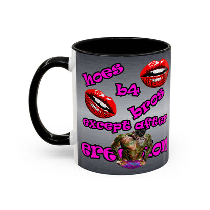 hoes b4 bros - Accent Mug (brushed nickel)