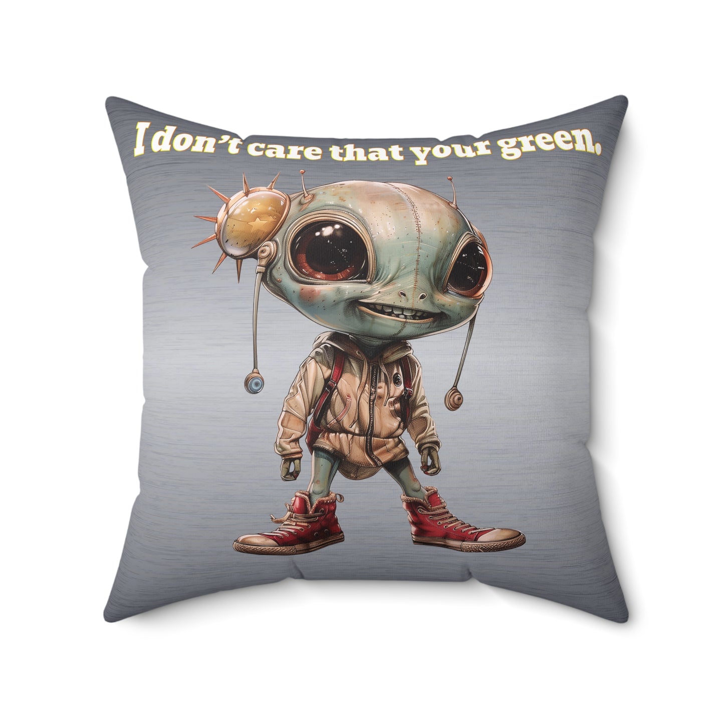 I don't care that your grey - Spun Polyester Square Pillow - (brushed nickel)