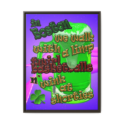 celtics logo - framed canvas art (purple-pink wave)