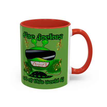 disc jockey - Accent Mug (green)