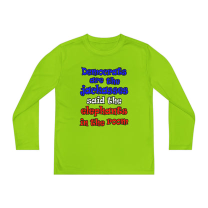 donkeys and elephants - Youth Long Sleeve Competitor Tee