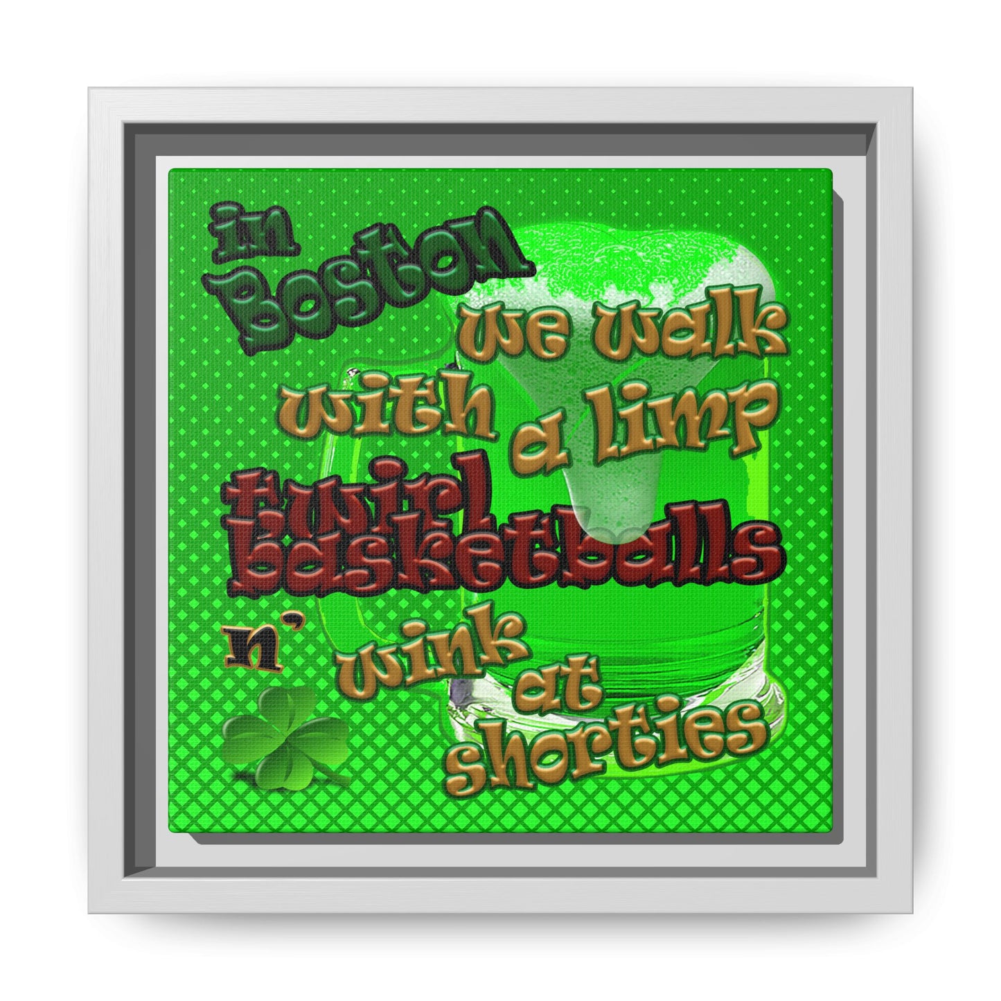 celtics logo - framed canvas art (logo green)
