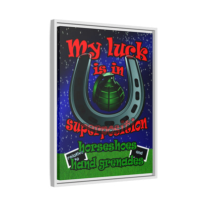 my luck - framed canvas art ('snoops' background)
