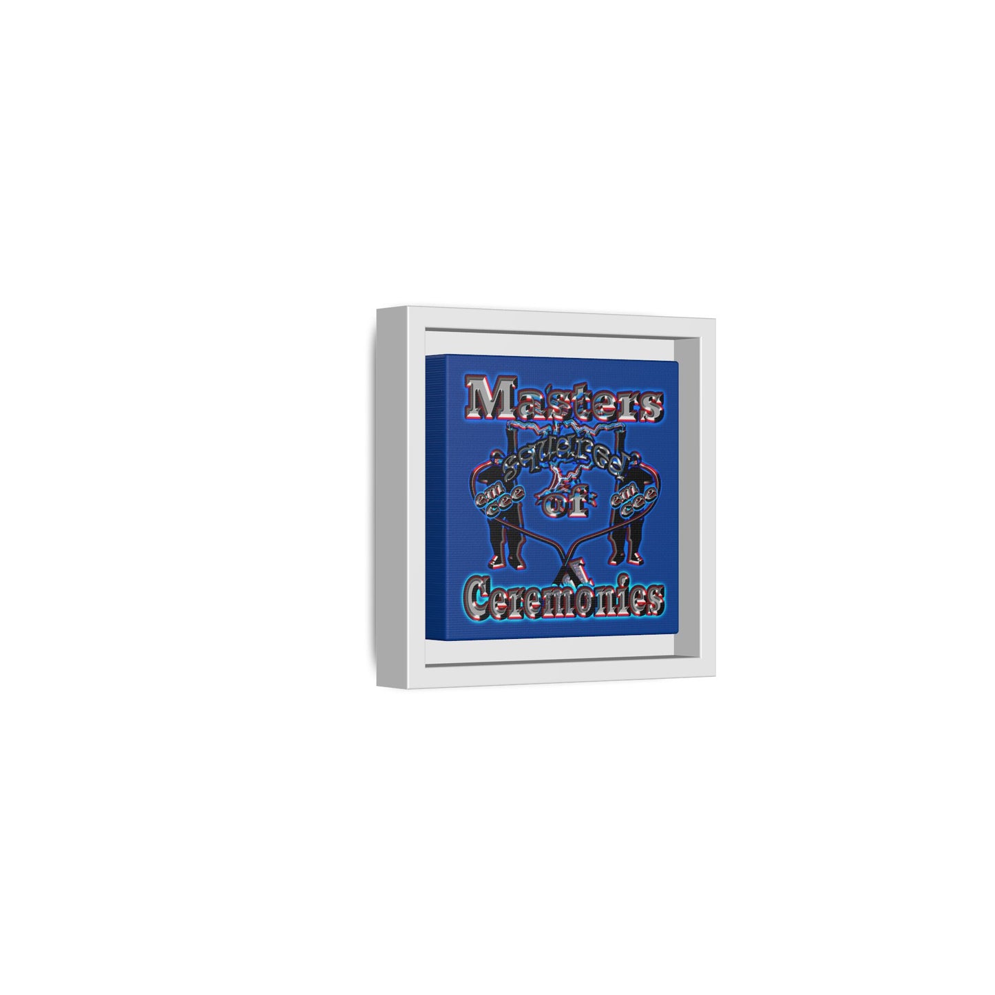 em cee squared - framed canvas art (dark blue)