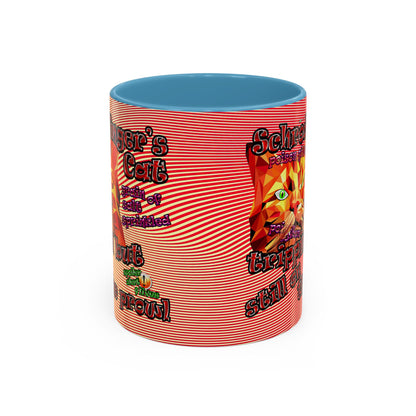 schrodinger's cat - Accent Mug (yellow-orange wave)