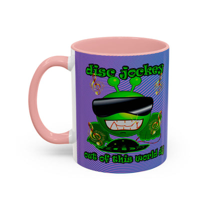 disc jockey - Accent Mug (light blue-purple wave)