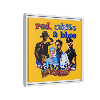 rw&b lives matter - framed canvas art (yellow)