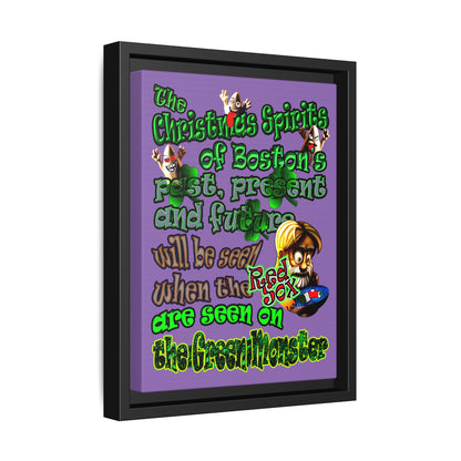 christmas spirits of boston - framed canvas art (light purple)