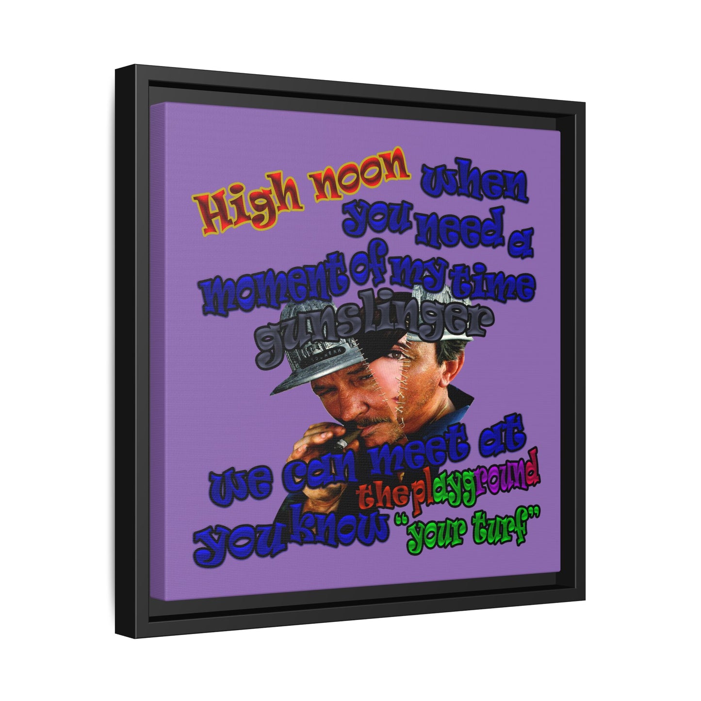 high noon - framed canvas art (light purple)
