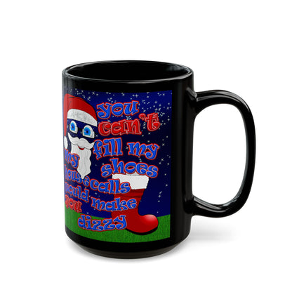 santa's shoes - Black Mug ('snoops' background)