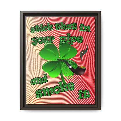 stick that in your pipe and smoke it - framed canvas art (yellow-orange wave)