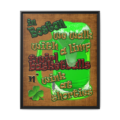 celtics logo - framed canvas art (brown papyrus)