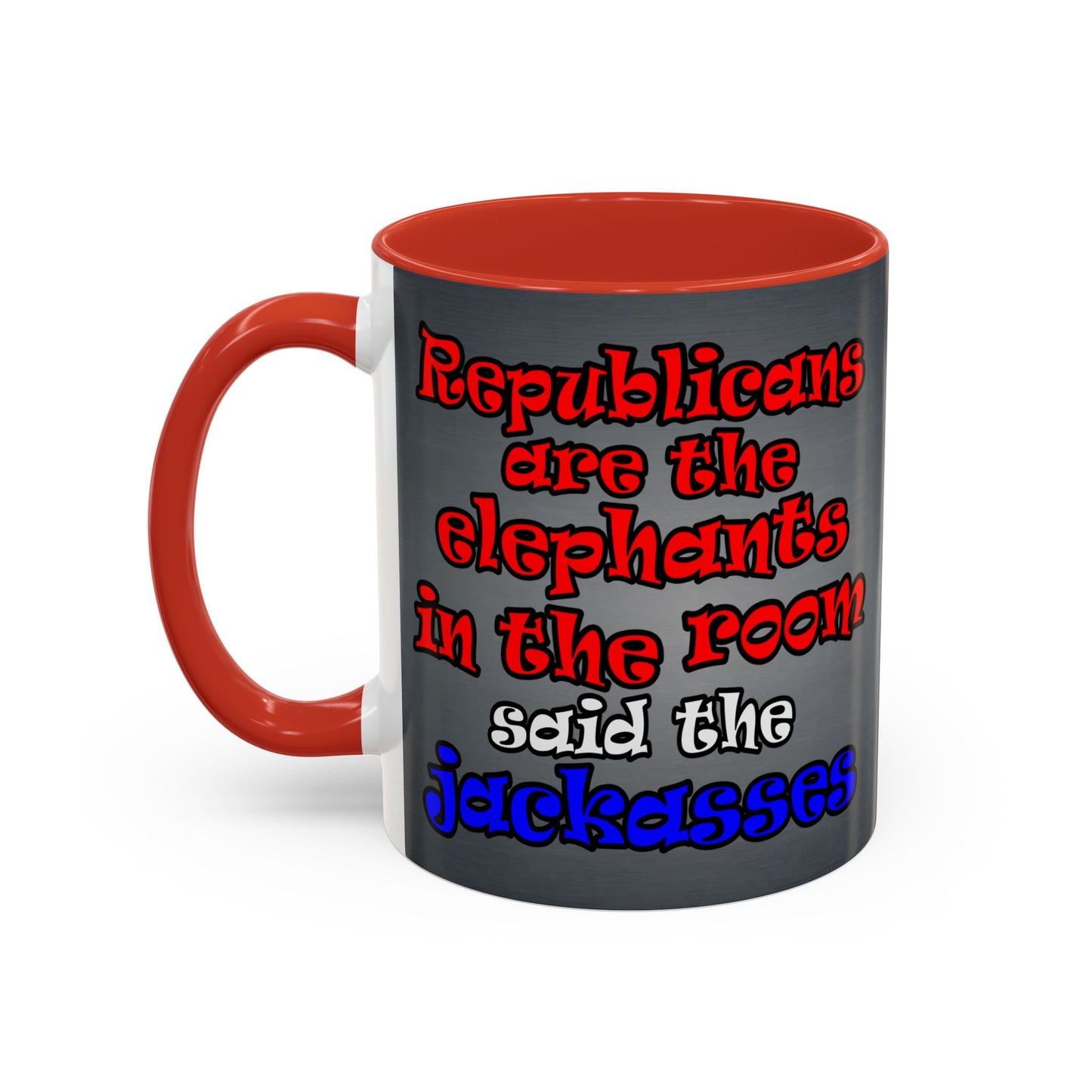 donkeys and elephants - Accent Mug (grey-light grey)