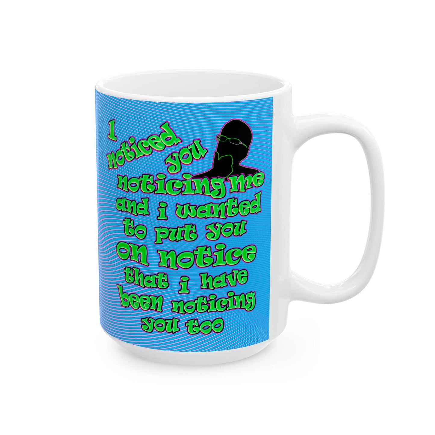 noticed you noticing - White Mug (light blue-purple wave)
