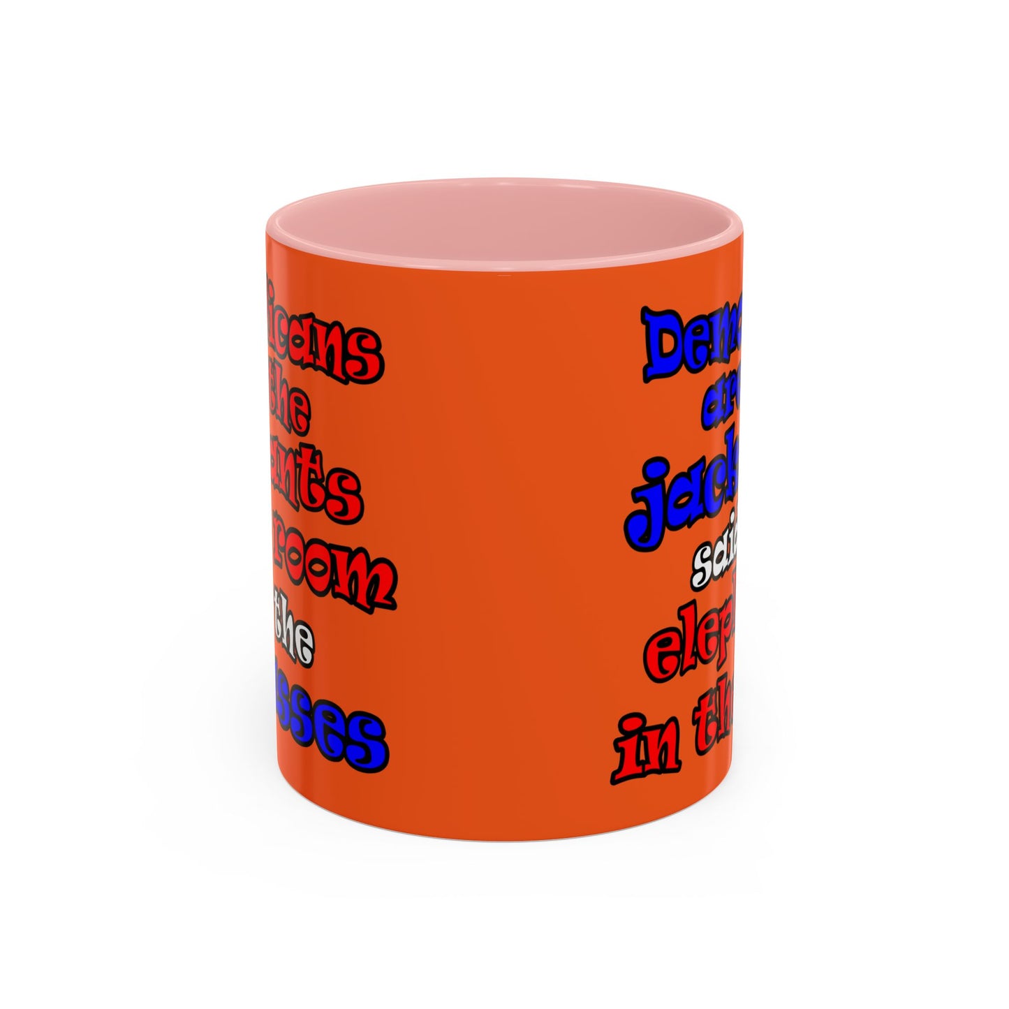 donkeys and elephants - Accent Mug (orange)