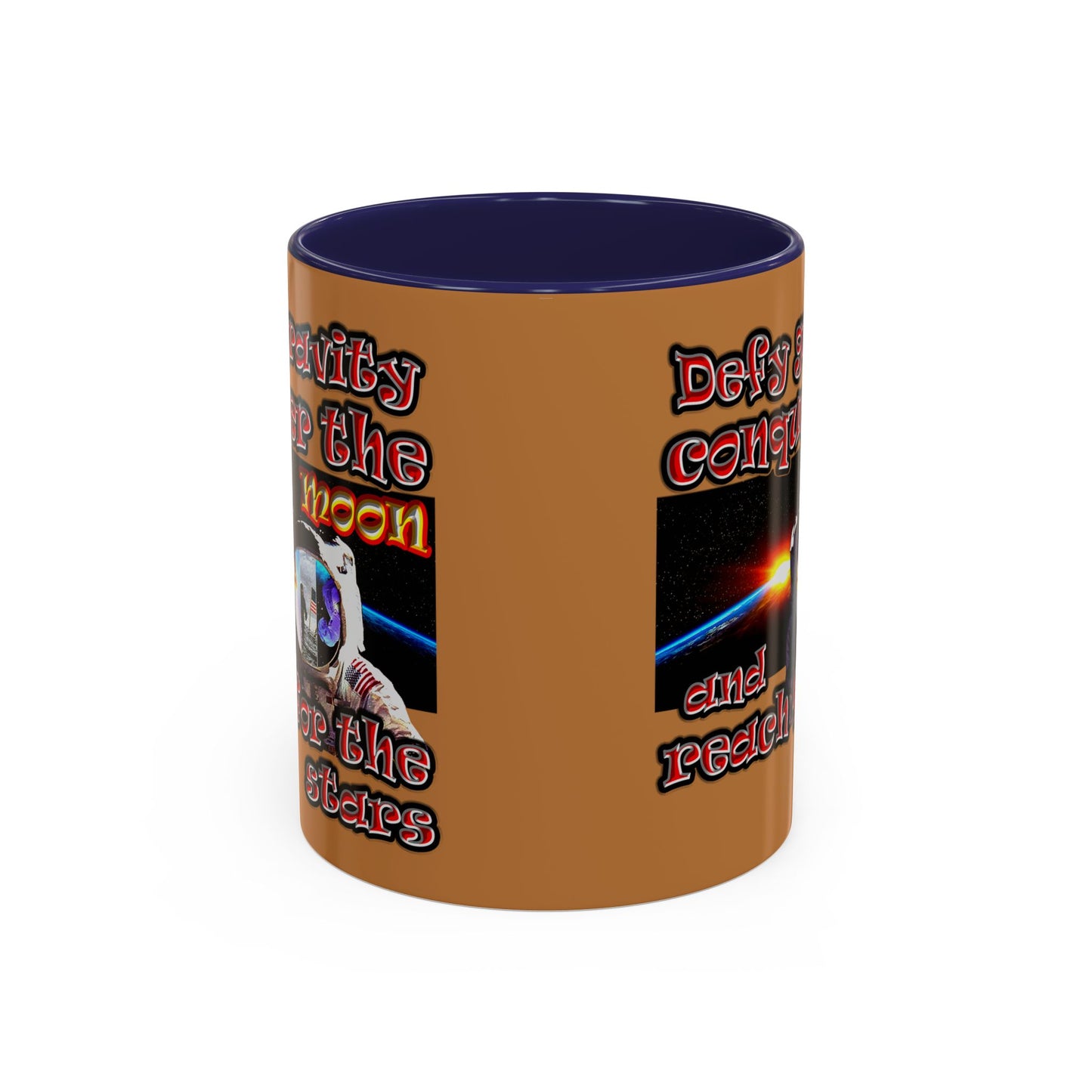 defy conquer reach - Accent Mug (light brown)