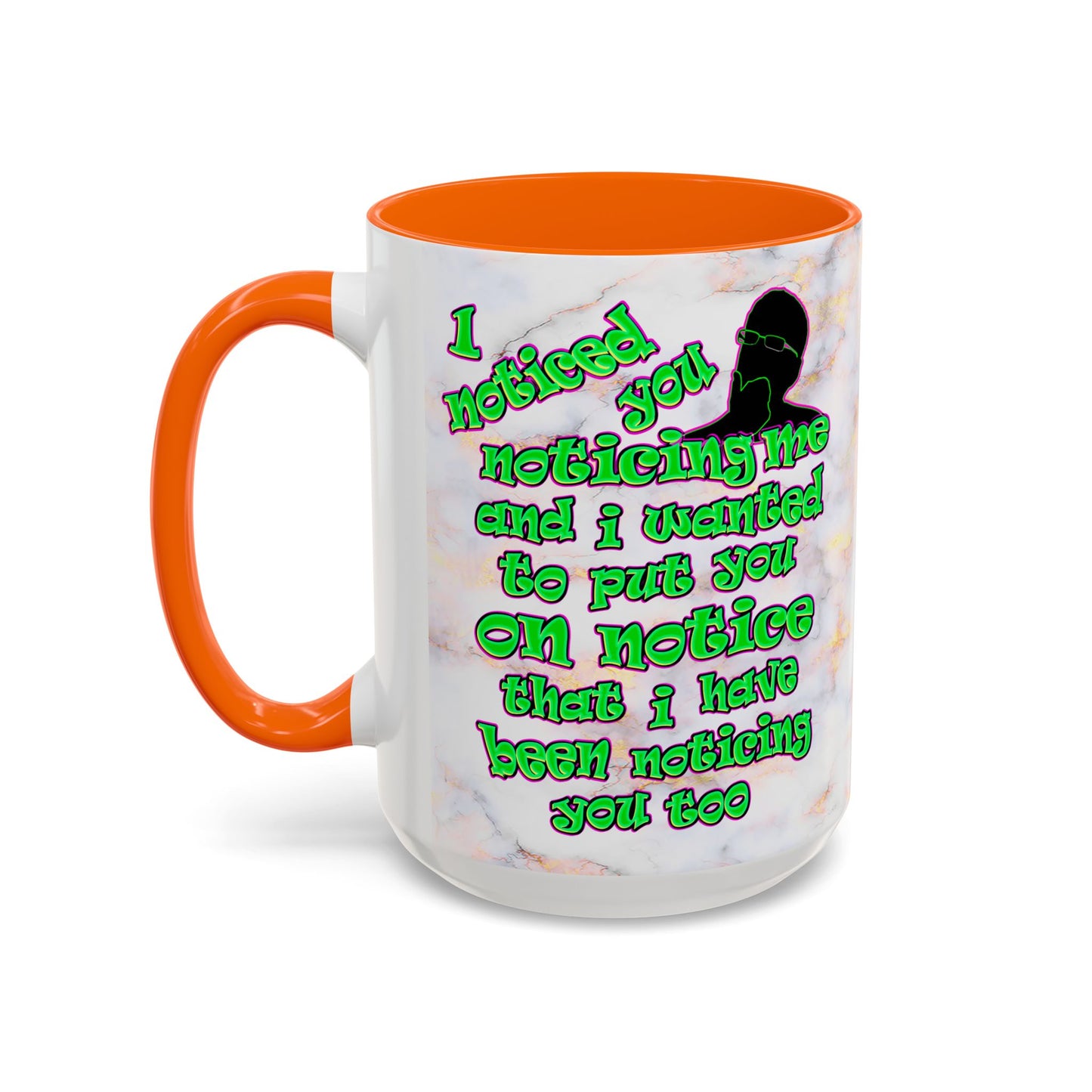 noticed you noticing - Accent Mug (white marble)