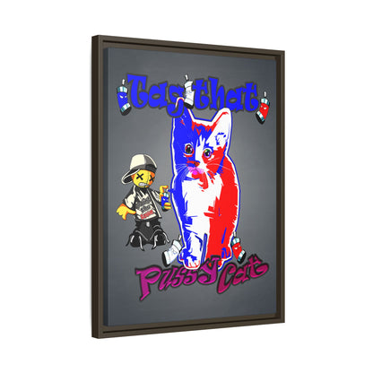 tag that - framed canvas art (grey-light grey)