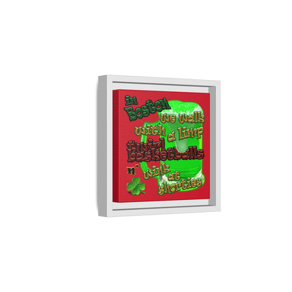 celtics logo - framed canvas art (dark red)