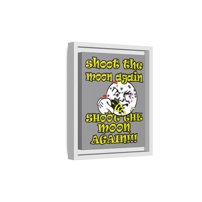 shoot the moon again - framed canvas art (grey)