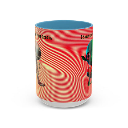I don't care that your grey - Accent Mug (yellow-orange wave)
