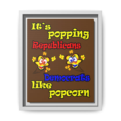 popping like popcorn - framed canvas art (brown)