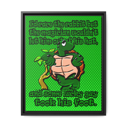 turtle race - framed canvas art (logo green)