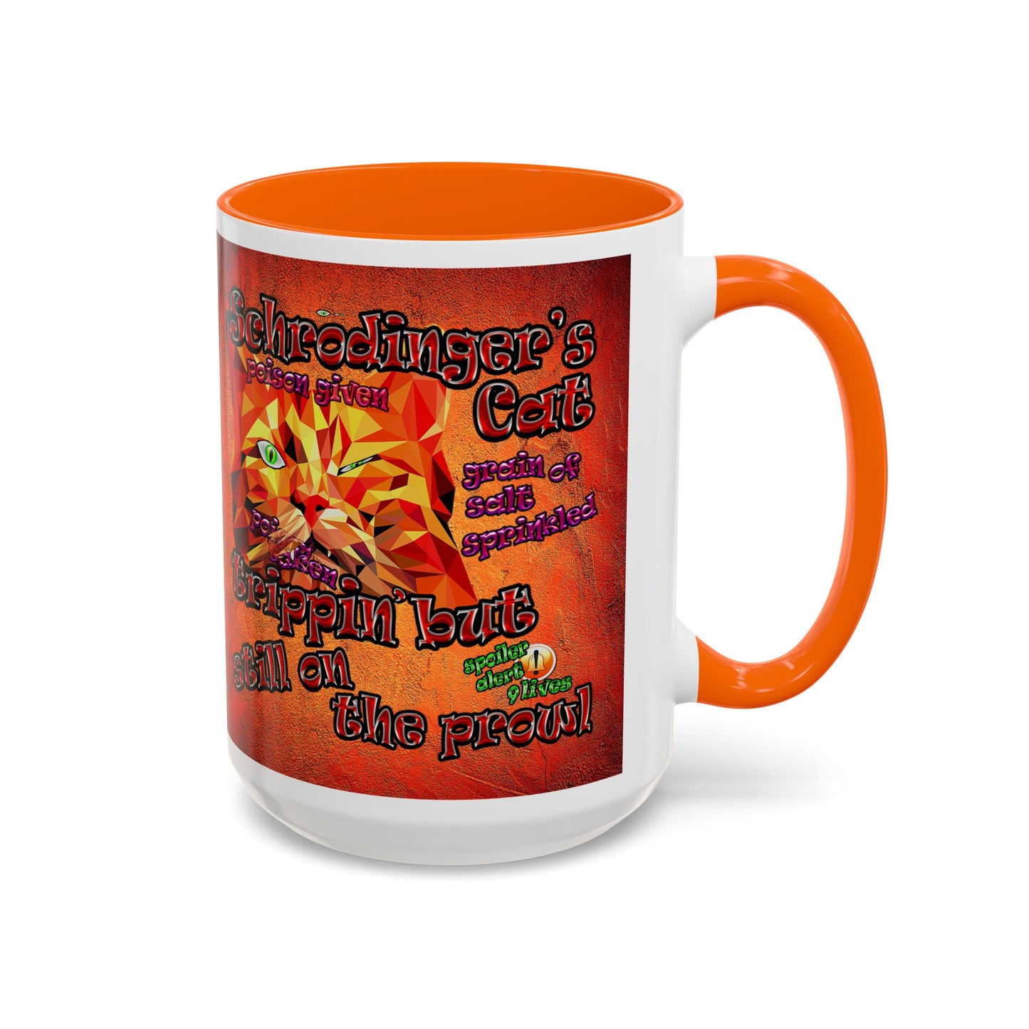 schrodinger's cat - Accent Mug (burnt orange)