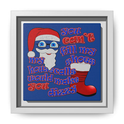 santa's shoes - framed canvas art (dark blue)